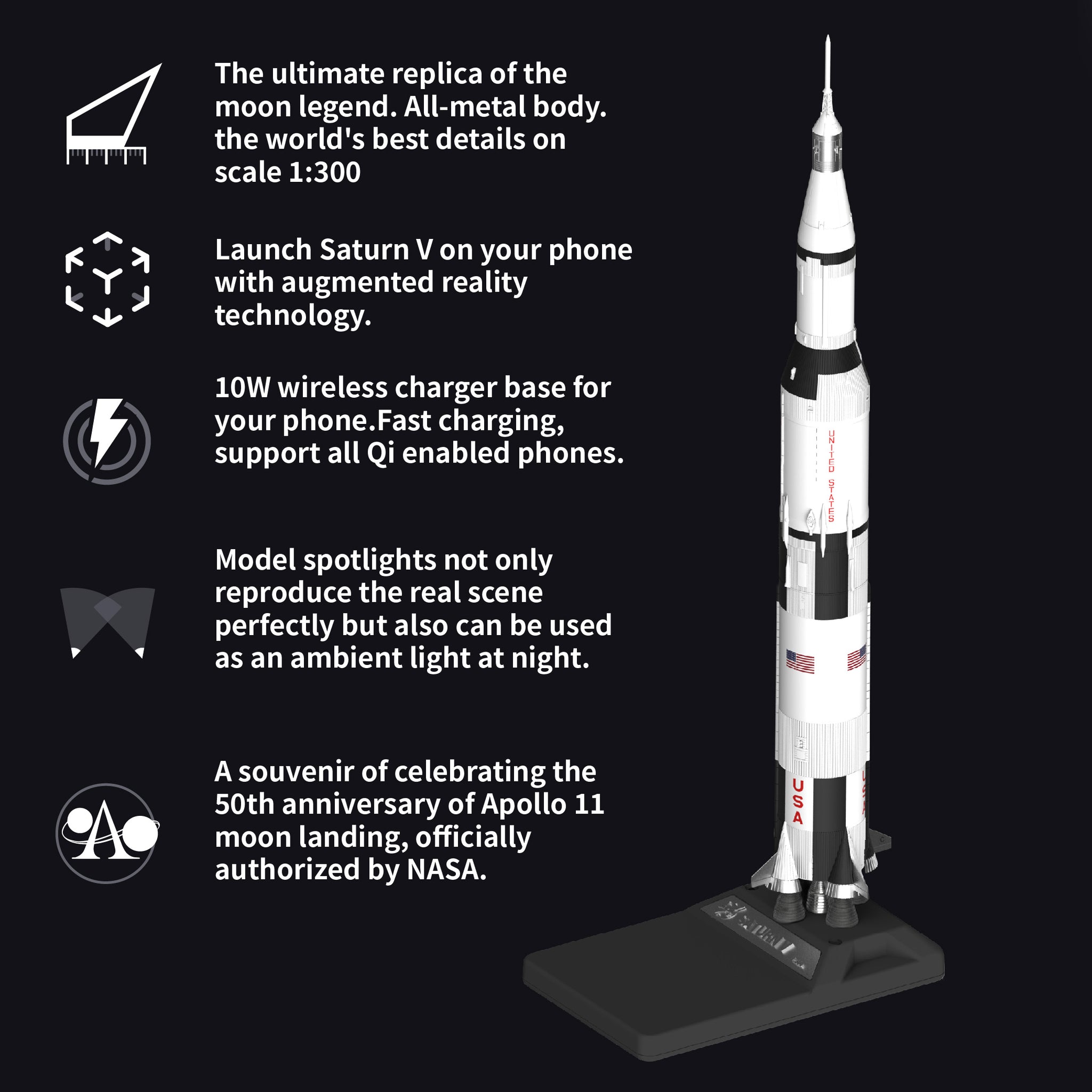 Saturn V Metal Model with AR Technology